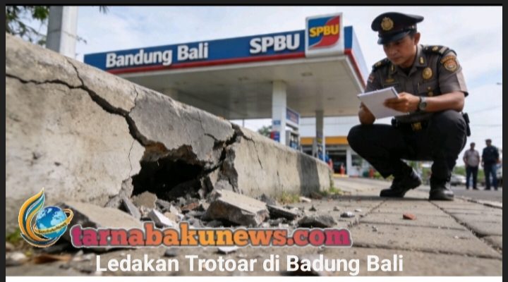 Polisi Selidiki Ledakan Trotoar di Badung Bali, Diduga Akibat Kebocoran BBM
